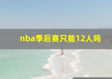 nba季后赛只能12人吗