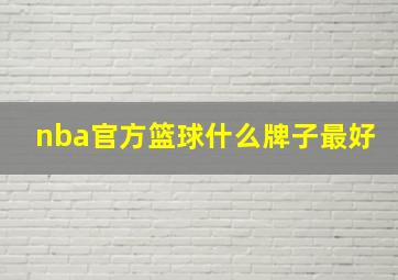 nba官方篮球什么牌子最好