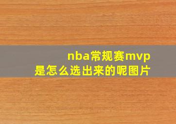 nba常规赛mvp是怎么选出来的呢图片