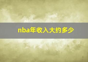 nba年收入大约多少