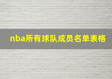 nba所有球队成员名单表格