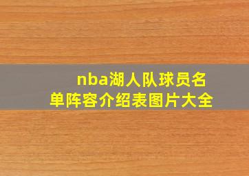 nba湖人队球员名单阵容介绍表图片大全