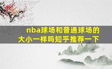 nba球场和普通球场的大小一样吗知乎推荐一下