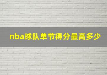 nba球队单节得分最高多少