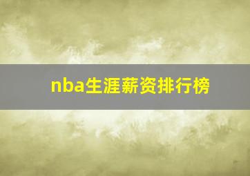 nba生涯薪资排行榜