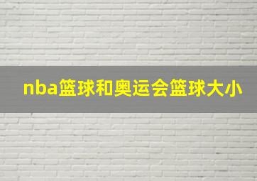 nba篮球和奥运会篮球大小