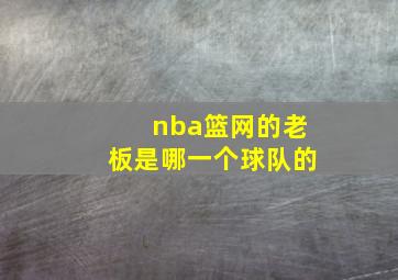 nba篮网的老板是哪一个球队的