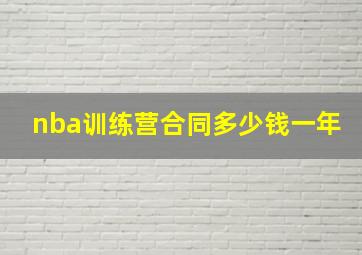 nba训练营合同多少钱一年