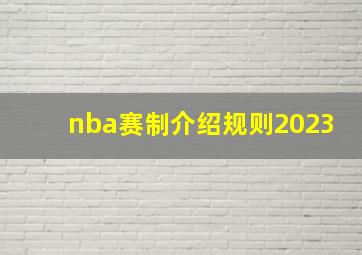 nba赛制介绍规则2023