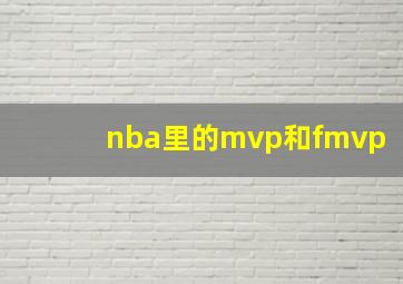 nba里的mvp和fmvp