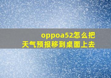 oppoa52怎么把天气预报移到桌面上去