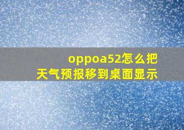 oppoa52怎么把天气预报移到桌面显示