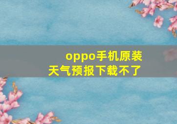 oppo手机原装天气预报下载不了