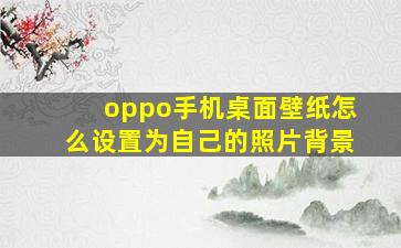 oppo手机桌面壁纸怎么设置为自己的照片背景