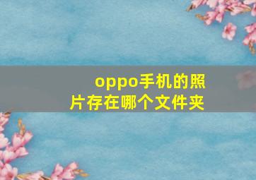 oppo手机的照片存在哪个文件夹