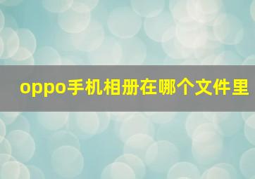 oppo手机相册在哪个文件里