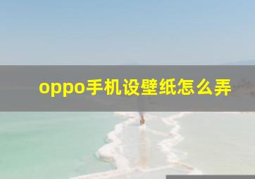 oppo手机设壁纸怎么弄