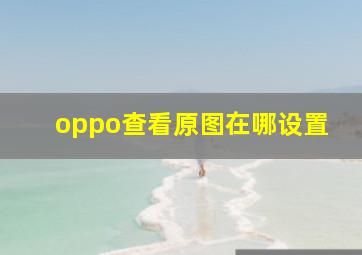 oppo查看原图在哪设置