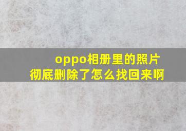 oppo相册里的照片彻底删除了怎么找回来啊