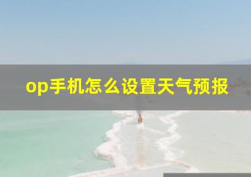 op手机怎么设置天气预报