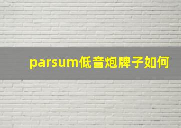 parsum低音炮牌子如何