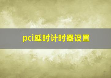 pci延时计时器设置