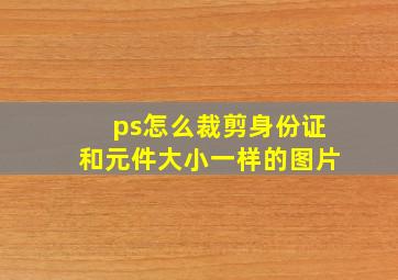 ps怎么裁剪身份证和元件大小一样的图片