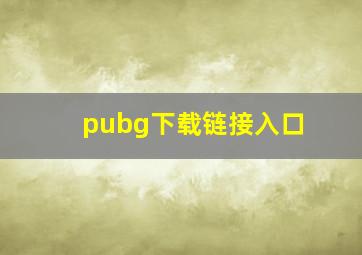 pubg下载链接入口