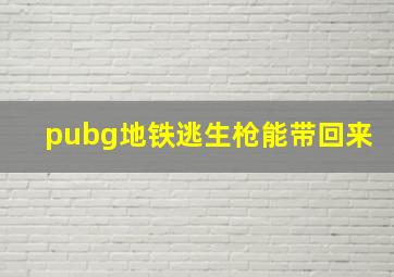 pubg地铁逃生枪能带回来