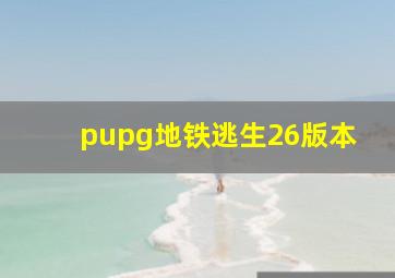 pupg地铁逃生26版本