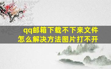 qq邮箱下载不下来文件怎么解决方法图片打不开