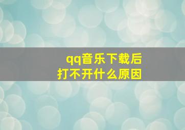 qq音乐下载后打不开什么原因