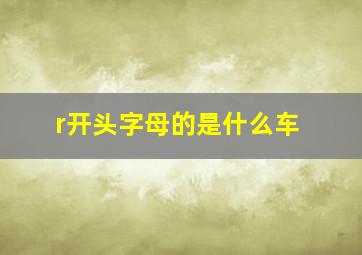 r开头字母的是什么车