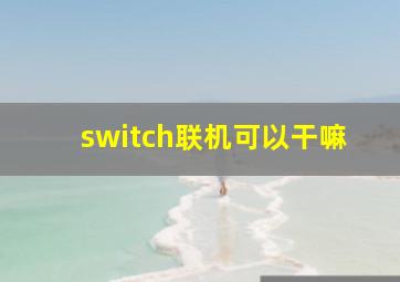 switch联机可以干嘛