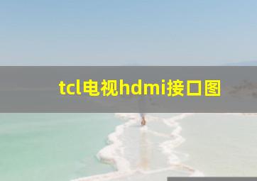 tcl电视hdmi接口图