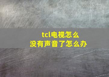 tcl电视怎么没有声音了怎么办