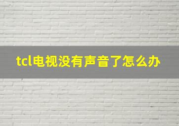 tcl电视没有声音了怎么办