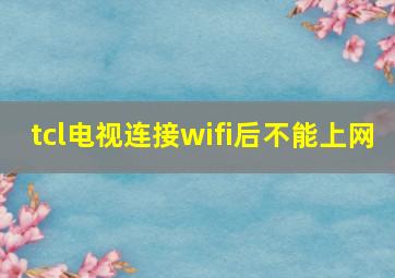 tcl电视连接wifi后不能上网