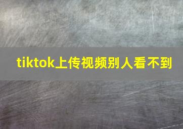 tiktok上传视频别人看不到