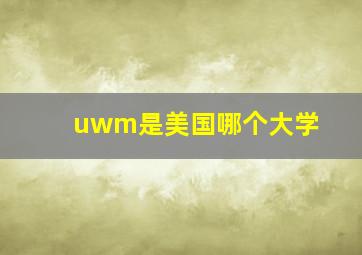 uwm是美国哪个大学