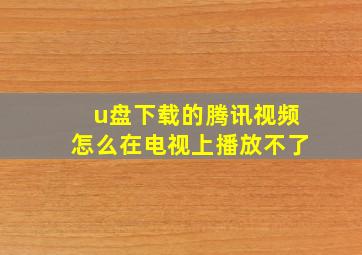 u盘下载的腾讯视频怎么在电视上播放不了