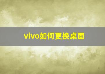 vivo如何更换桌面