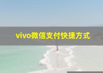 vivo微信支付快捷方式