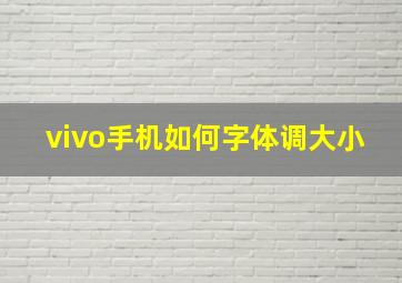 vivo手机如何字体调大小