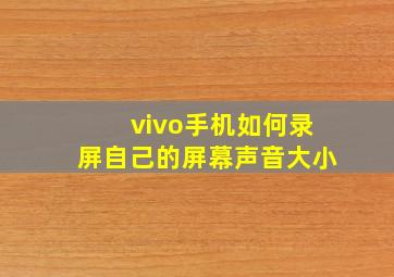 vivo手机如何录屏自己的屏幕声音大小