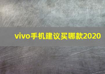 vivo手机建议买哪款2020