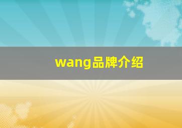 wang品牌介绍