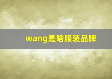 wang是啥服装品牌