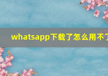 whatsapp下载了怎么用不了