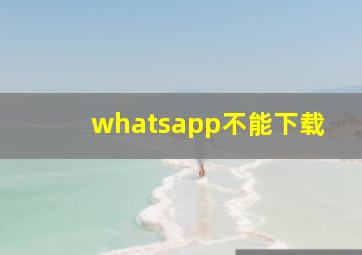 whatsapp不能下载